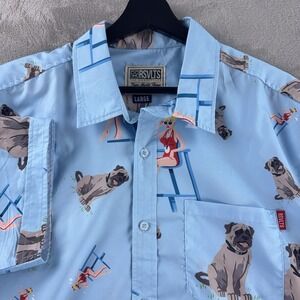 The Roosevelts Kunuflex Shirt Mens Size Large Blue Sandlot Wendy Beast